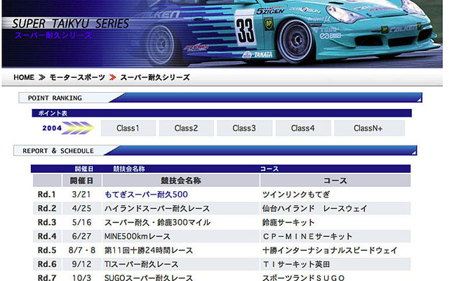 ファルケン、「スーパー耐久2004」を速報＆動画配信