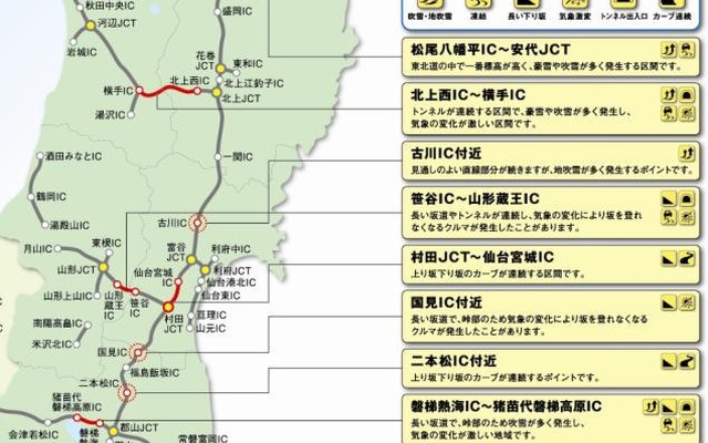 東北に向かうドライバーへ…要注意3か所とアドバイス5か条
