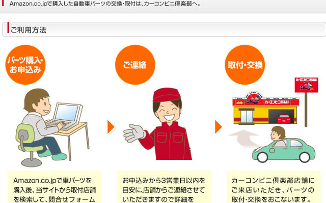 カーコンビニ倶楽部公式ウェブサイト内専用ページ