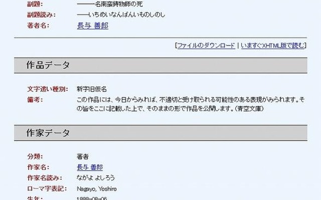 長与善郎「青銅の基督」などが新たに公開　