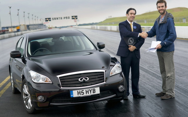 2011年9月、13秒9031の0‐400m加速タイムが市販ハイブリッド車のギネス世界最速記録と認定されたインフィニティM35h（日本名：日産フーガハイブリッド）