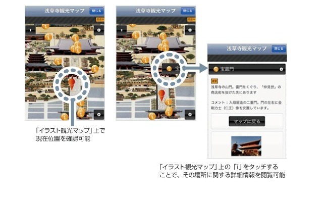 「イラスト観光マップ」利用イメージ