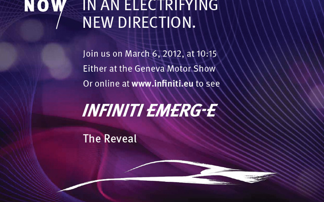 インフィニティのEVスポーツコンセプトカーの車名は EMERG-E に決定