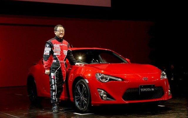 トヨタ86発表会に登場した豊田社長。「スポーツの世界は絶対に無くならない」とアピール。