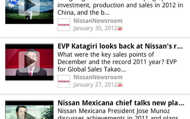 日産グローバルAppアンドロイド版