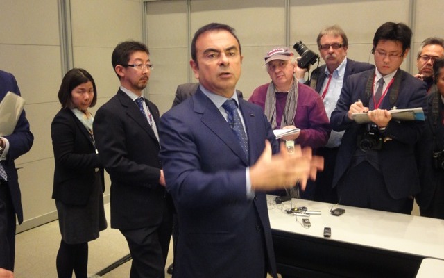 ゴーンCEO（2月27日、日産テクニカルセンター30周年記念式典）