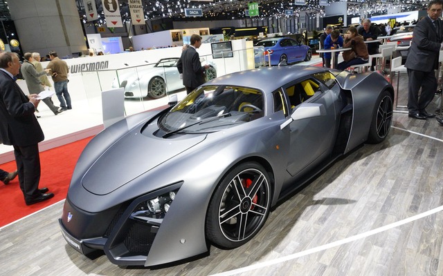フィンランドのバルメットオートモーティブのブースに展示されたロシアのスーパーカー、マルシャB2（ジュネーブモーターショー12）