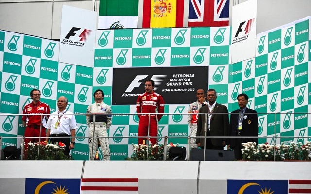 F1マレーシアGP表彰台（3月25日）