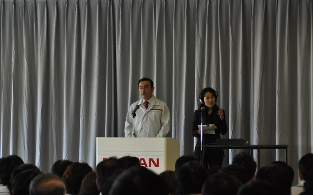 日産いわき工場　ゴーン社長視察