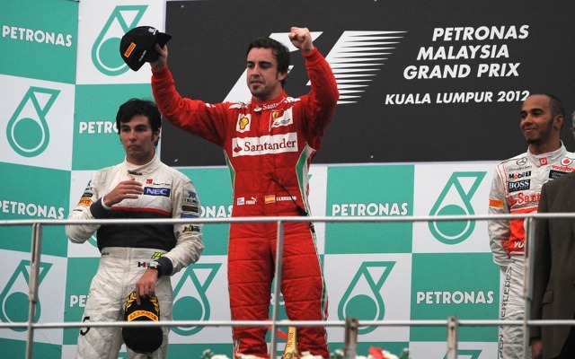 F1マレーシアGP表彰台（3月25日）