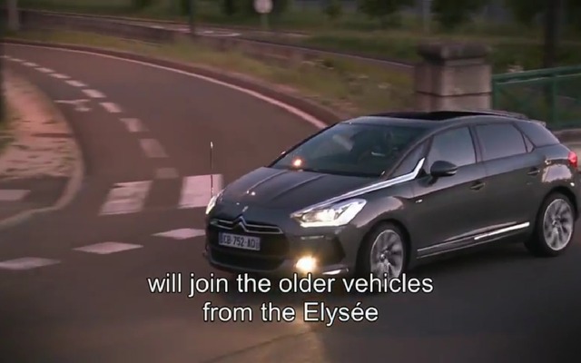 フランス新大統領の就任パレード用に特別製作されたシトロエン DS5（動画キャプチャー）