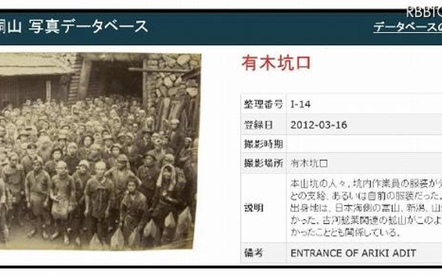 データベース画面の一例