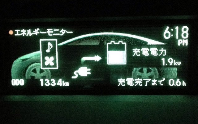 マイルーム機能をつかうと、充電中に、エアコン、オーディオなどの室内装備が利用できる。