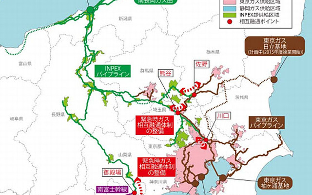 ３社パイプラインネットワーク概要図
