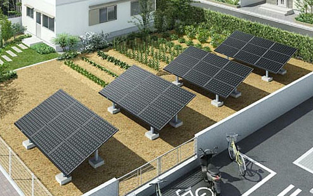 LIXIL、住宅用地上設置型太陽光発電システム「ソーラーベース 柱建てタイプ」