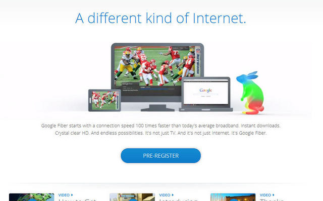Google FiberのWebサイト