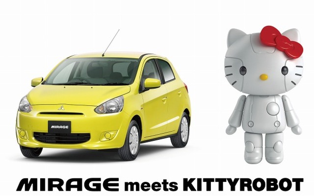 新型ミラージュ、KITTYROBOT コラボレーションラッピング車