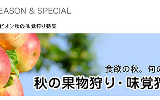 マピオン、秋の味覚狩り特集