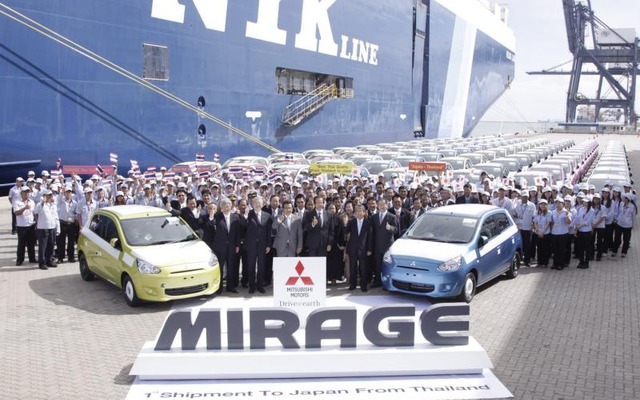 タイで生産され日本へ輸出される新型三菱ミラージュ