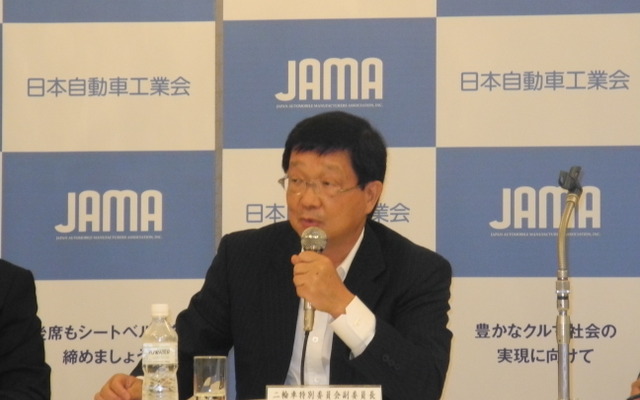 自動車工業会二輪車4社合同会見　ホンダの大山龍寛専務