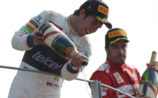 2012年イタリアGPで2位表彰台に上ったザウバーのペレス