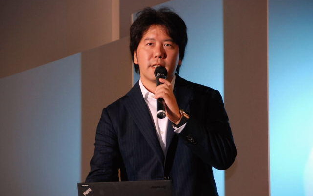 昨年に引き続いて登壇したグリー・田中社長