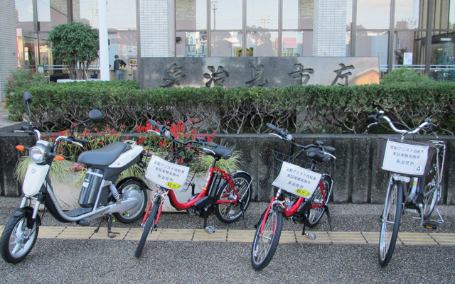多治見市で使用される電動バイク「EC-03」と電動アシスト自転車「PAS」