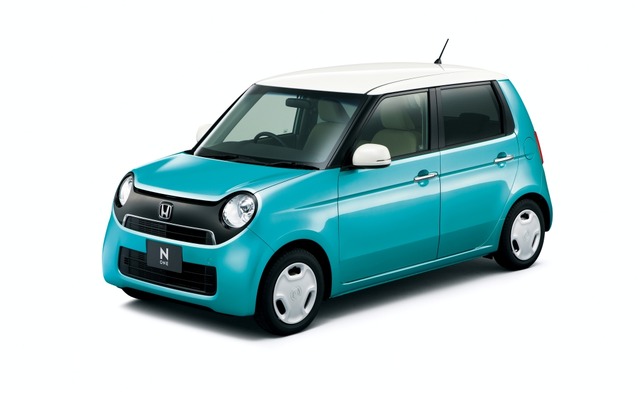 ホンダ・N-ONE　ターコイズブルーとタフタホワイトのツートンカラー