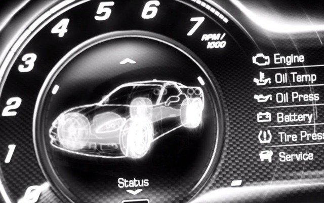 新型シボレーコルベットに採用されるデジタルメーター