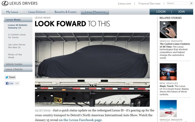 新型レクサスISを予告した『LEXUS MAGAZINE』