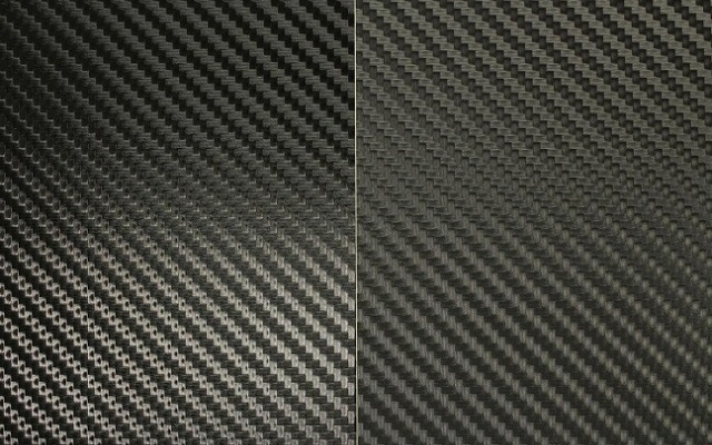 3Mカーラッピングフィルム、新色「カーボン調（ハイグロスブラック）」（左）と「カーボン調（ブラック）」（右）