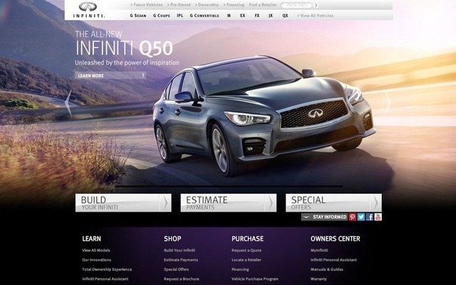 カナダの公式サイトで誤って公開されたインフィニティQ50（日産スカイライン次期型）