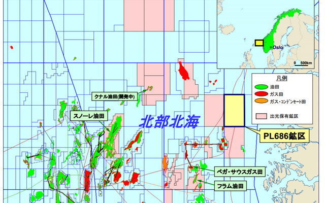 取得鉱区の位置（北部北海）