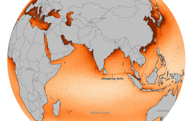 海洋上の二酸化窒素の濃度