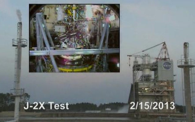 J-2Xロケット・エンジンのテスト（動画キャプチャ）