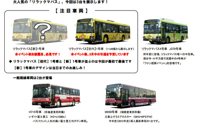 展示予定車両・イベントスケジュール