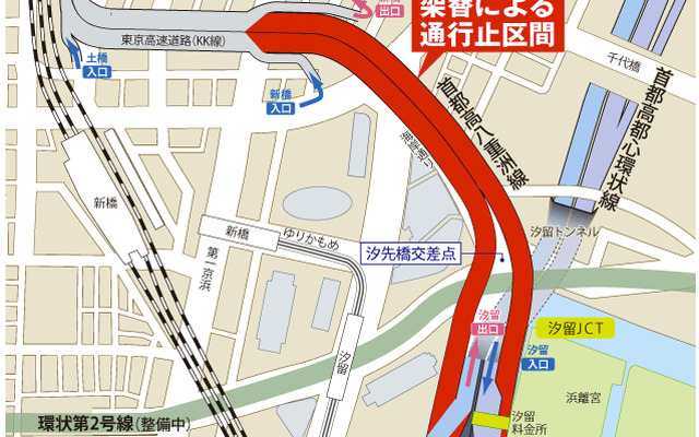 首都高八重洲線の長期通行止め期間が2カ月短縮、年内に終了