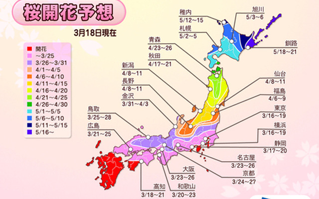 桜開花予想図