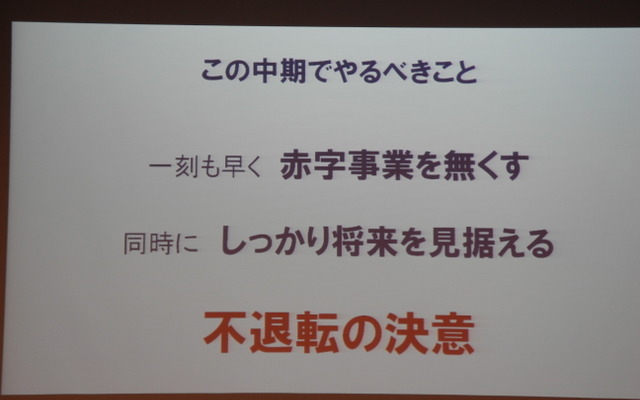 パナソニックが発表した中期経営計画で映し出されたスライド