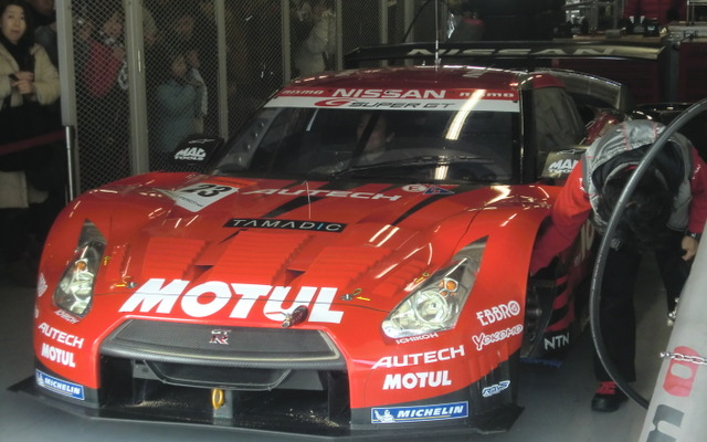 開幕ポールを獲得したニスモチームのGT-R（写真は3月の鈴鹿ファン感謝デー）。