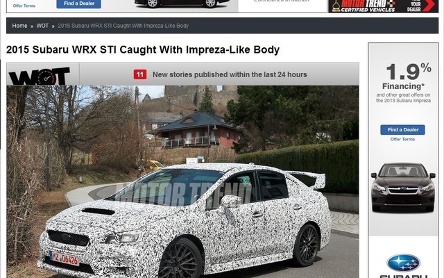 次期スバル インプレッサ WRX の開発テストの様子を紹介した米『モータートレンド』
