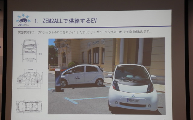NEDOがスペインのマラガ市で行うスマートコミュニティの実証試験についてのスライド