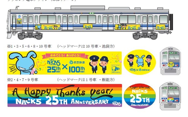 西武鉄道「NACK5 25周年」×「西武鉄道100年」のラッピング電車を運転