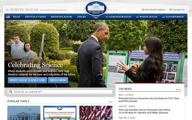 ホワイトハウスwebサイト