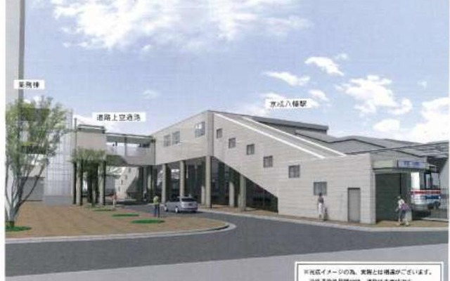 連絡通路供用開始後の京成八幡駅（イメージ）