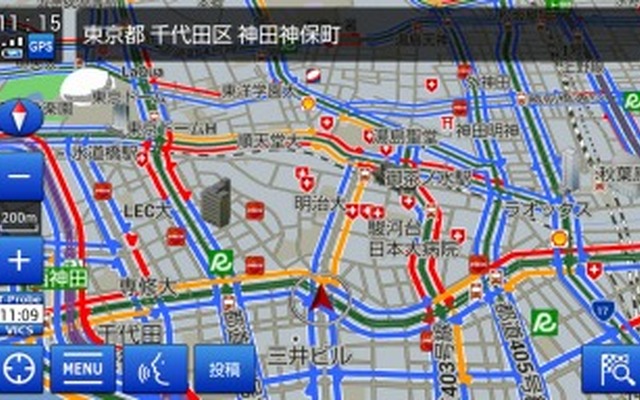 「Ｔプローブ交通情報」（道路の混雑状況を地図上に色で区分し表記）