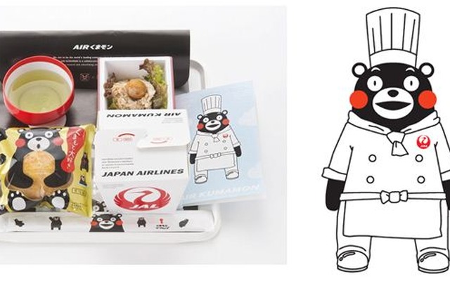 JAL、欧米路線で機内食「AIRくまモン」を提供