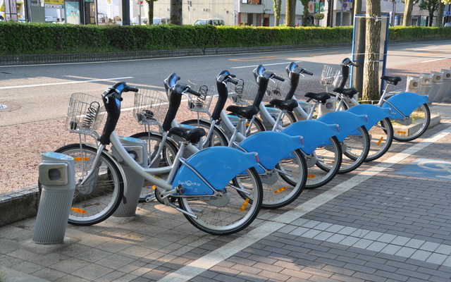 富山市にはこのような自転車のレンタル・ステーションが15カ所ある