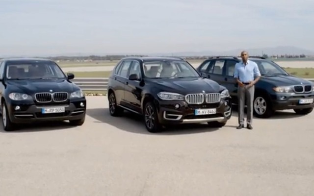 BMW X5。左から2代目、3代目の新型、初代。