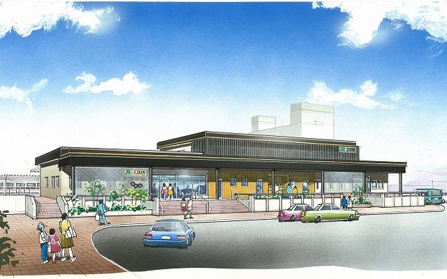 6月17日から使用を開始するリニューアル駅舎のイメージ。
